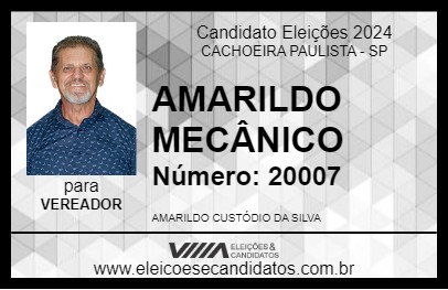 Candidato AMARILDO MECÂNICO 2024 - CACHOEIRA PAULISTA - Eleições