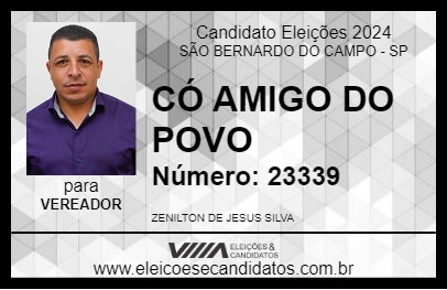 Candidato CÓ AMIGO DO POVO 2024 - SÃO BERNARDO DO CAMPO - Eleições