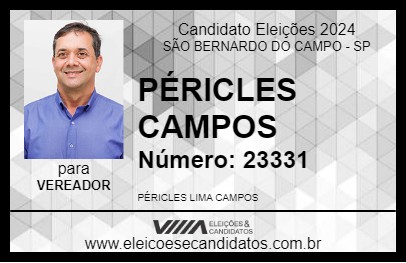 Candidato PÉRICLES CAMPOS 2024 - SÃO BERNARDO DO CAMPO - Eleições