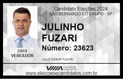 Candidato JULINHO FUZARI 2024 - SÃO BERNARDO DO CAMPO - Eleições