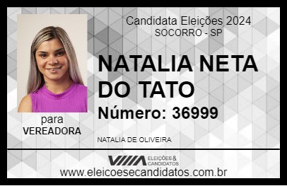 Candidato NATALIA NETA DO TATO 2024 - SOCORRO - Eleições