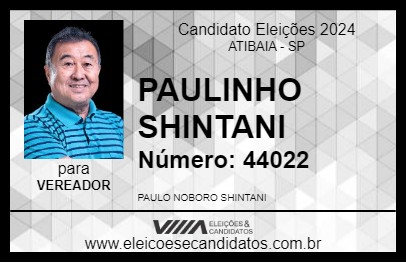 Candidato PAULINHO SHINTANI 2024 - ATIBAIA - Eleições