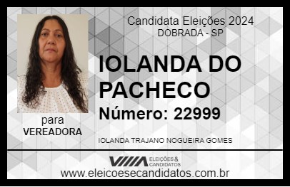 Candidato IOLANDA DO PACHECO 2024 - DOBRADA - Eleições