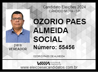 Candidato OZORIO PAES ALMEIDA A SOCIAL 2024 - CÂNDIDO MOTA - Eleições