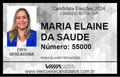 Candidato MARIA ELAINE DA SAUDE 2024 - CÂNDIDO MOTA - Eleições