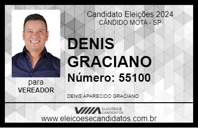 Candidato DENIS GRACIANO 2024 - CÂNDIDO MOTA - Eleições