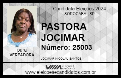 Candidato PASTORA JOCIMAR 2024 - SOROCABA - Eleições