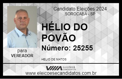 Candidato HÉLIO DO POVÃO 2024 - SOROCABA - Eleições