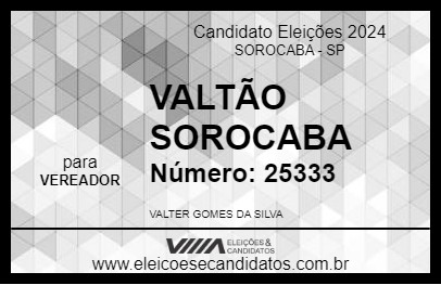 Candidato VALTÃO SOROCABA 2024 - SOROCABA - Eleições