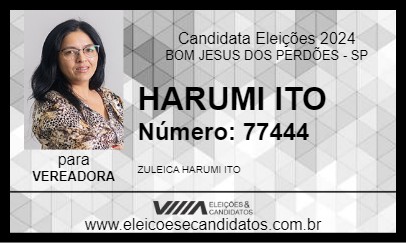 Candidato HARUMI ITO 2024 - BOM JESUS DOS PERDÕES - Eleições