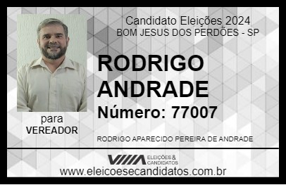 Candidato RODRIGO ANDRADE 2024 - BOM JESUS DOS PERDÕES - Eleições