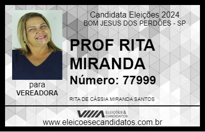 Candidato PROF RITA MIRANDA 2024 - BOM JESUS DOS PERDÕES - Eleições