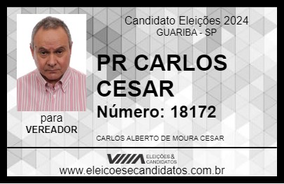 Candidato PR CARLOS CESAR 2024 - GUARIBA - Eleições