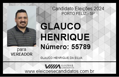 Candidato GLAUCO HENRIQUE 2024 - PORTO FELIZ - Eleições