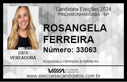 Candidato ROSANGELA FERREIRA 2024 - PINDAMONHANGABA - Eleições