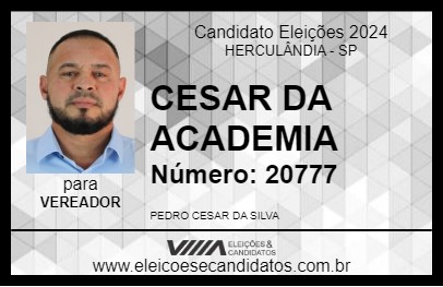 Candidato CESAR DA ACADEMIA 2024 - HERCULÂNDIA - Eleições