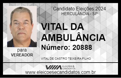 Candidato VITAL DA AMBULÂNCIA 2024 - HERCULÂNDIA - Eleições