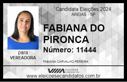 Candidato FABIANA DO PIRONCA 2024 - AREIAS - Eleições