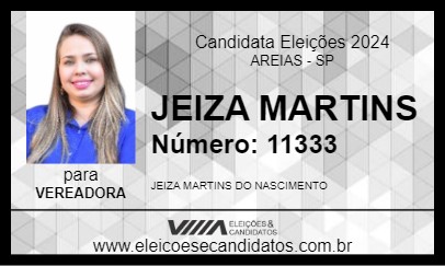 Candidato JEIZA MARTINS 2024 - AREIAS - Eleições