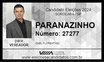 Candidato PARANAZINHO 2024 - SOROCABA - Eleições