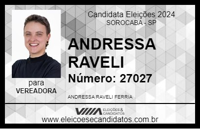 Candidato ANDRESSA RAVELI 2024 - SOROCABA - Eleições