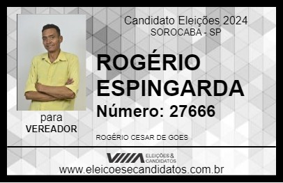 Candidato ROGÉRIO ESPINGARDA 2024 - SOROCABA - Eleições