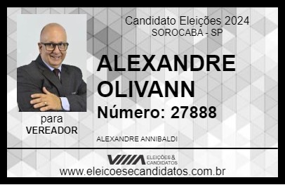 Candidato ALEXANDRE OLIVANN 2024 - SOROCABA - Eleições