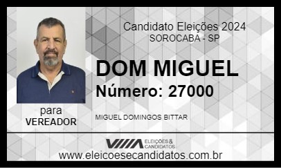 Candidato DOM MIGUEL 2024 - SOROCABA - Eleições