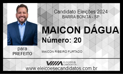 Candidato MAICON DÁGUA 2024 - BARRA BONITA - Eleições