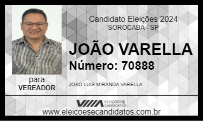 Candidato JOÃO VARELLA  2024 - SOROCABA - Eleições