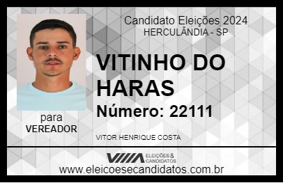 Candidato VITINHO DO HARAS 2024 - HERCULÂNDIA - Eleições