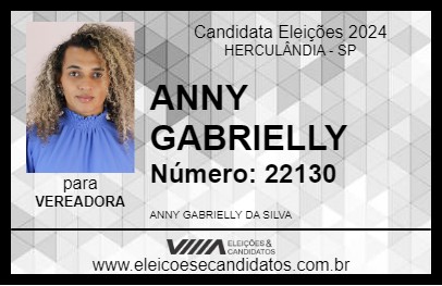 Candidato ANNY GABRIELLY 2024 - HERCULÂNDIA - Eleições