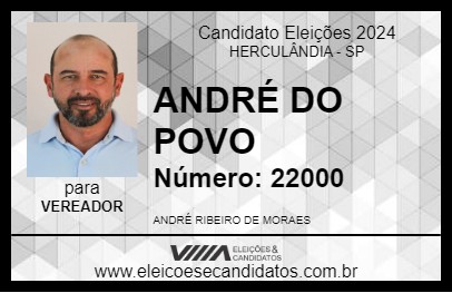 Candidato ANDRÉ DO POVO 2024 - HERCULÂNDIA - Eleições