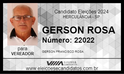 Candidato GERSON ROSA 2024 - HERCULÂNDIA - Eleições