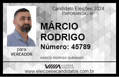 Candidato MÁRCIO RODRIGO 2024 - ITAPORANGA - Eleições