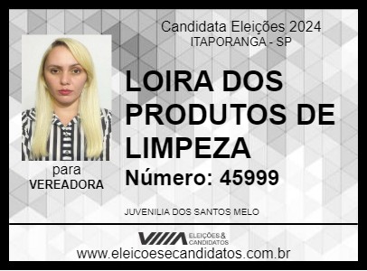 Candidato LOIRA DOS PRODUTOS DE LIMPEZA 2024 - ITAPORANGA - Eleições