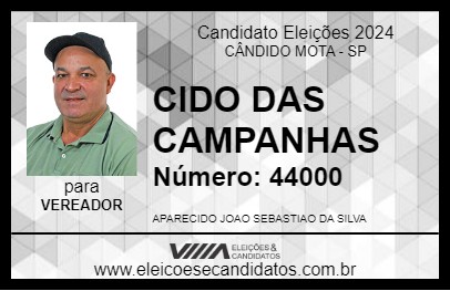 Candidato CIDO DAS CAMPANHAS 2024 - CÂNDIDO MOTA - Eleições