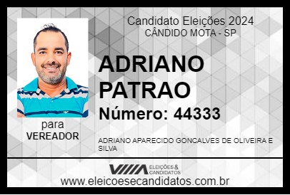 Candidato ADRIANO PATRAO 2024 - CÂNDIDO MOTA - Eleições