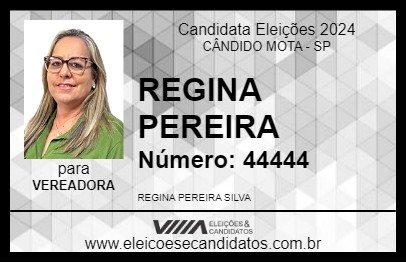 Candidato REGINA PEREIRA 2024 - CÂNDIDO MOTA - Eleições