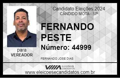 Candidato FERNANDO PESTE 2024 - CÂNDIDO MOTA - Eleições