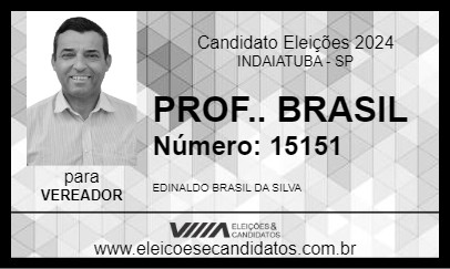 Candidato PROF.. BRASIL 2024 - INDAIATUBA - Eleições