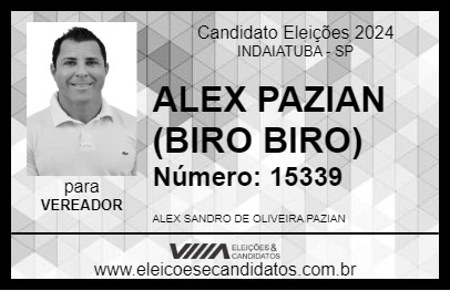 Candidato ALEX PAZIAN (BIRO BIRO) 2024 - INDAIATUBA - Eleições