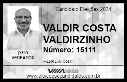 Candidato VALDIR COSTA VALDIRZINHO 2024 - INDAIATUBA - Eleições