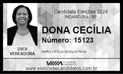 Candidato DONA CECÍLIA 2024 - INDAIATUBA - Eleições