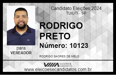 Candidato RODRIGO PRETO 2024 - TUIUTI - Eleições