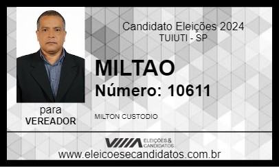 Candidato MILTAO 2024 - TUIUTI - Eleições