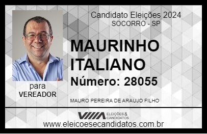 Candidato MAURINHO ITALIANO 2024 - SOCORRO - Eleições