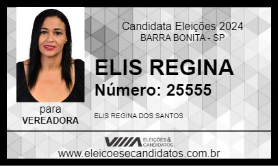 Candidato ELIS REGINA 2024 - BARRA BONITA - Eleições