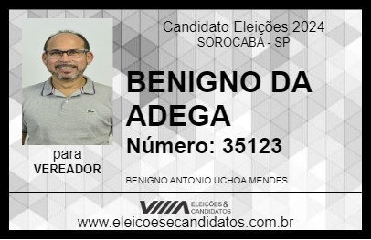 Candidato BENIGNO DA ADEGA 2024 - SOROCABA - Eleições