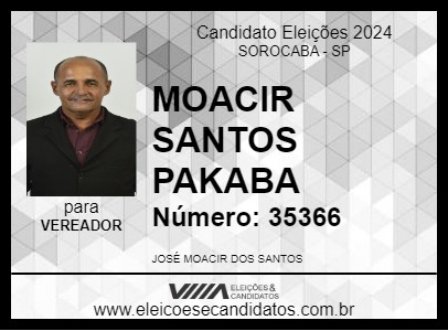 Candidato MOACIR SANTOS PAKABA 2024 - SOROCABA - Eleições